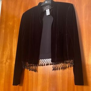Velvet jacket with fringe